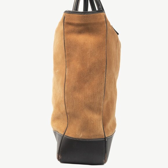 Loewe Amazona Oro Suede & Marron Leather Tote Bag - Picture 3 of 13